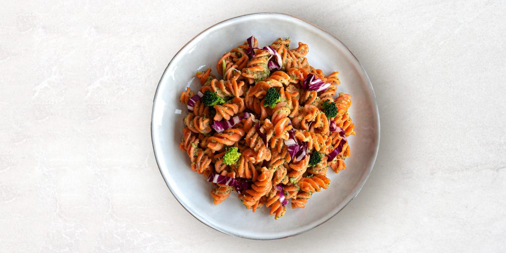 pasta_con_farina_di_legumi _radicchio_rosso_al_forno