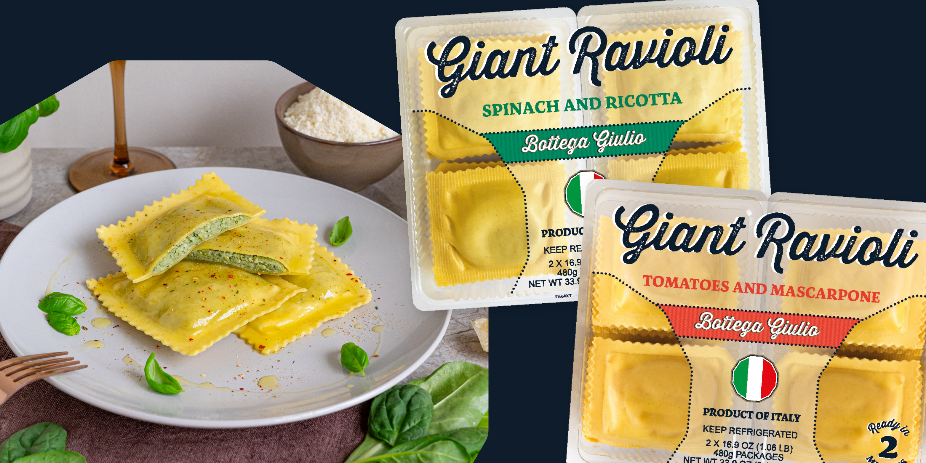 IL RAVIOLIFICIO SCOIATTOLO PRESENTA “BOTTEGA GIULIO”:<br> IL GUSTO DIVENTA MAXI NEGLI ESCLUSIVI “GIANT RAVIOLI”